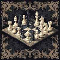 Foto gratuita digital art style abstract chess pieces