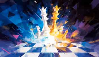 무료 사진 digital art style abstract chess pieces