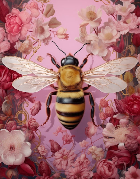 Free photo digital art style bee