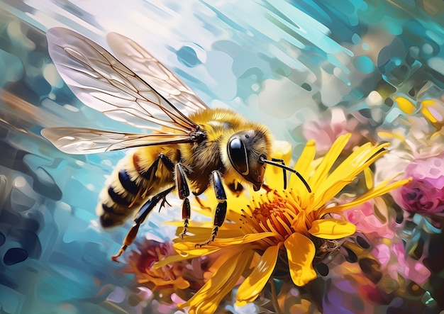 Free photo digital art style bee