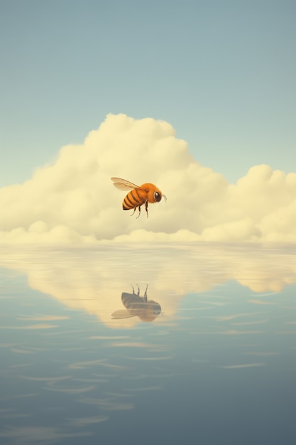 Digital art style bee