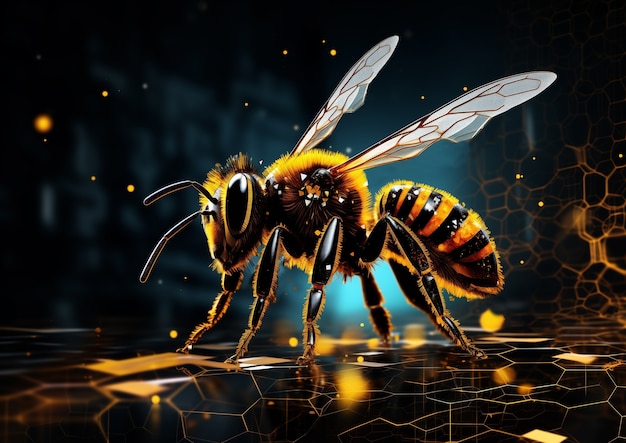 Free photo digital art style bee