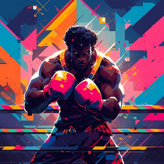 Foto gratuita celebrazione del giorno della boxe in stile arte digitale