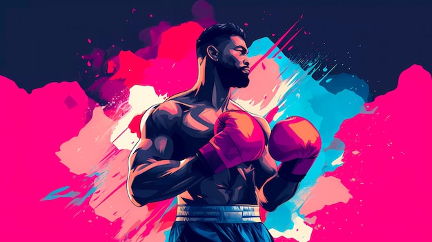 Foto gratuita celebrazione del giorno della boxe in stile arte digitale