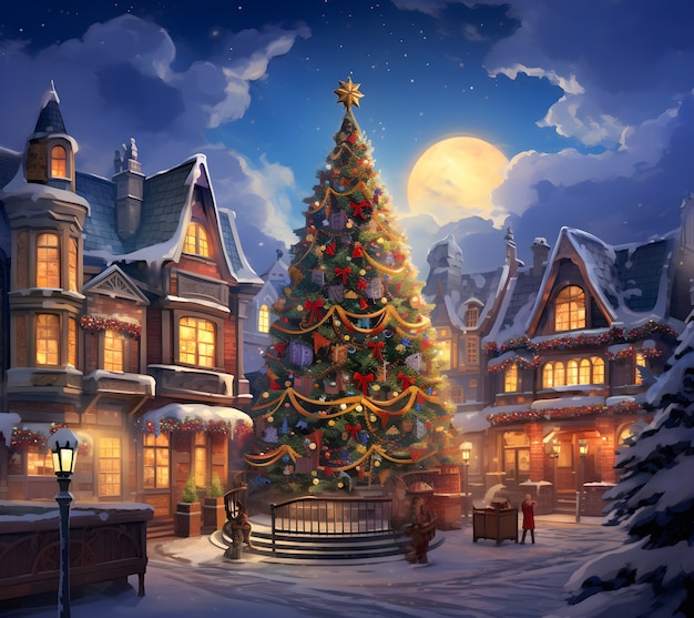 Free photo digital art style christmas scene with traditional concept