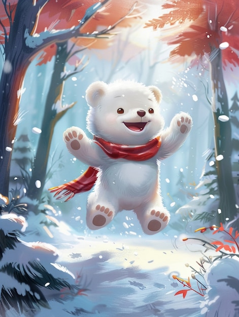 無料写真 digital art style cute bear illustration