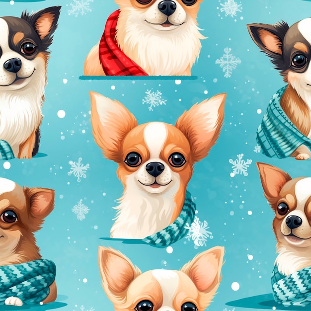 Free photo digital art style dog pattern design