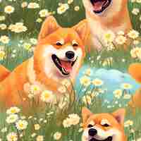 Free photo digital art style dog pattern design