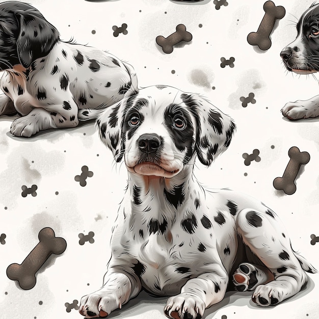 Free photo digital art style dog pattern design