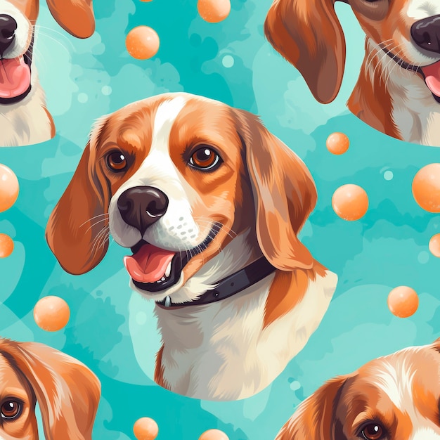 Free photo digital art style dog pattern design