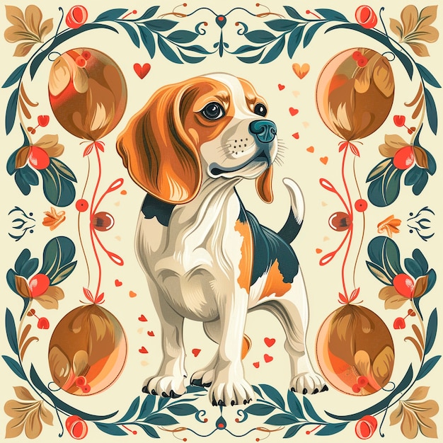 Free photo digital art style dog pattern design