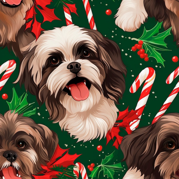 Free photo digital art style dog pattern design