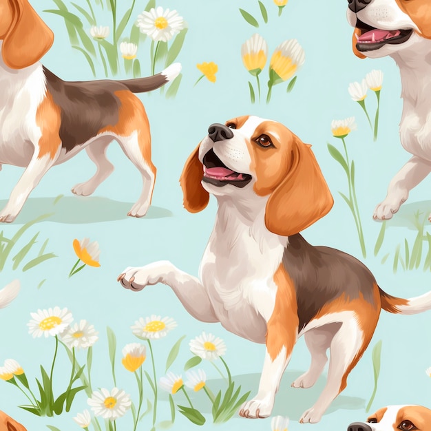 Free photo digital art style dog pattern design