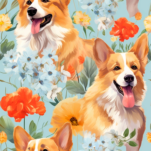 Free photo digital art style dog pattern design