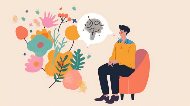 Free Photo digital art style illustration for mental health day awareness