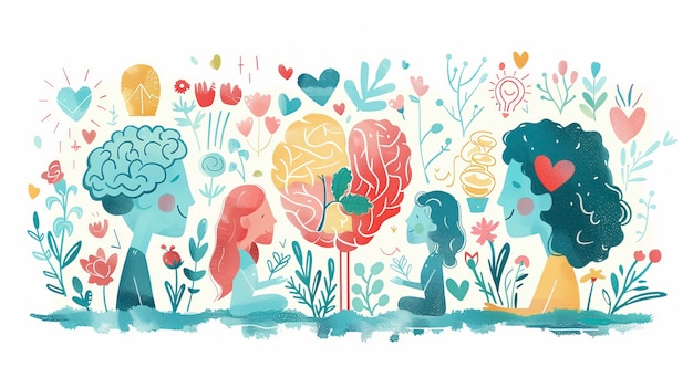 Free Photo digital art style illustration for mental health day awareness