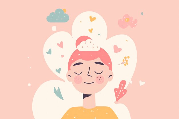 Free Photo digital art style illustration for mental health day awareness