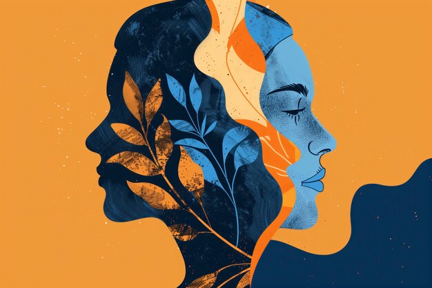 digital art style illustration for mental health day awareness
