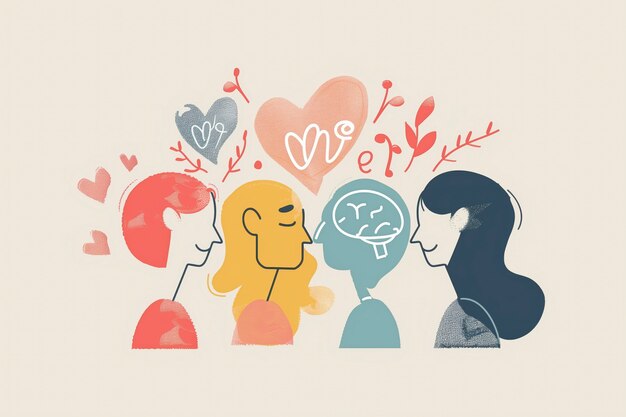 Free Photo digital art style illustration for mental health day awareness