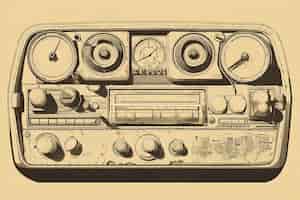 Free photo digital art style illustration of retro radio device