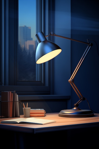 Бесплатное фото Дизайн световой лампы в стиле цифрового искусства