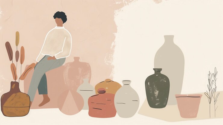 免費 Photo 數碼藝術風格的陶器插圖