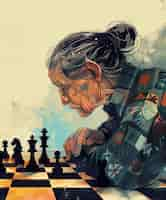 Foto gratuita digital art style scene with people playing chess