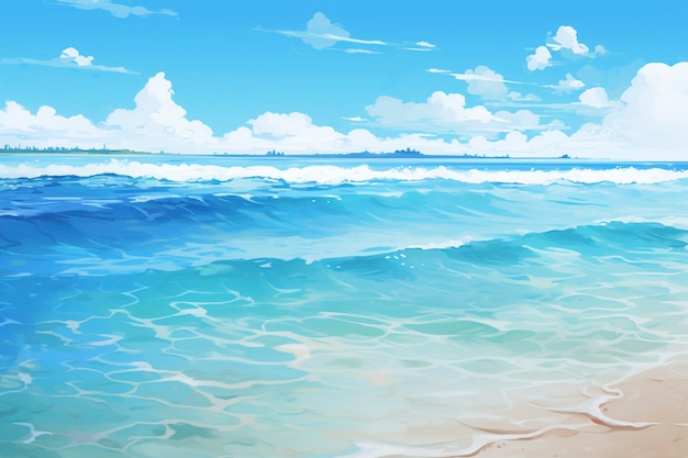 Free photo digital art style sea landscape