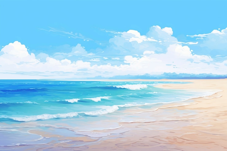 無料Photo デジタルアートスタイルの海の風景