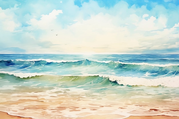 Digital art style sea landscape