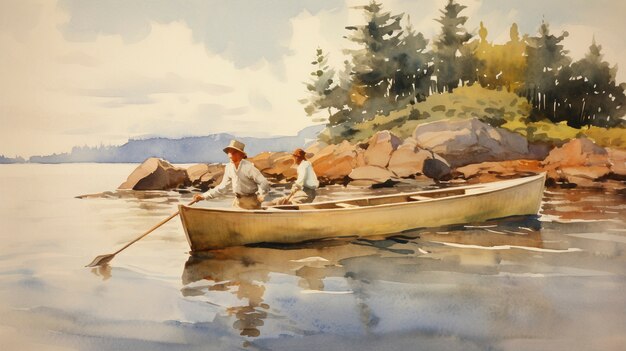 Digital art style sea landscape