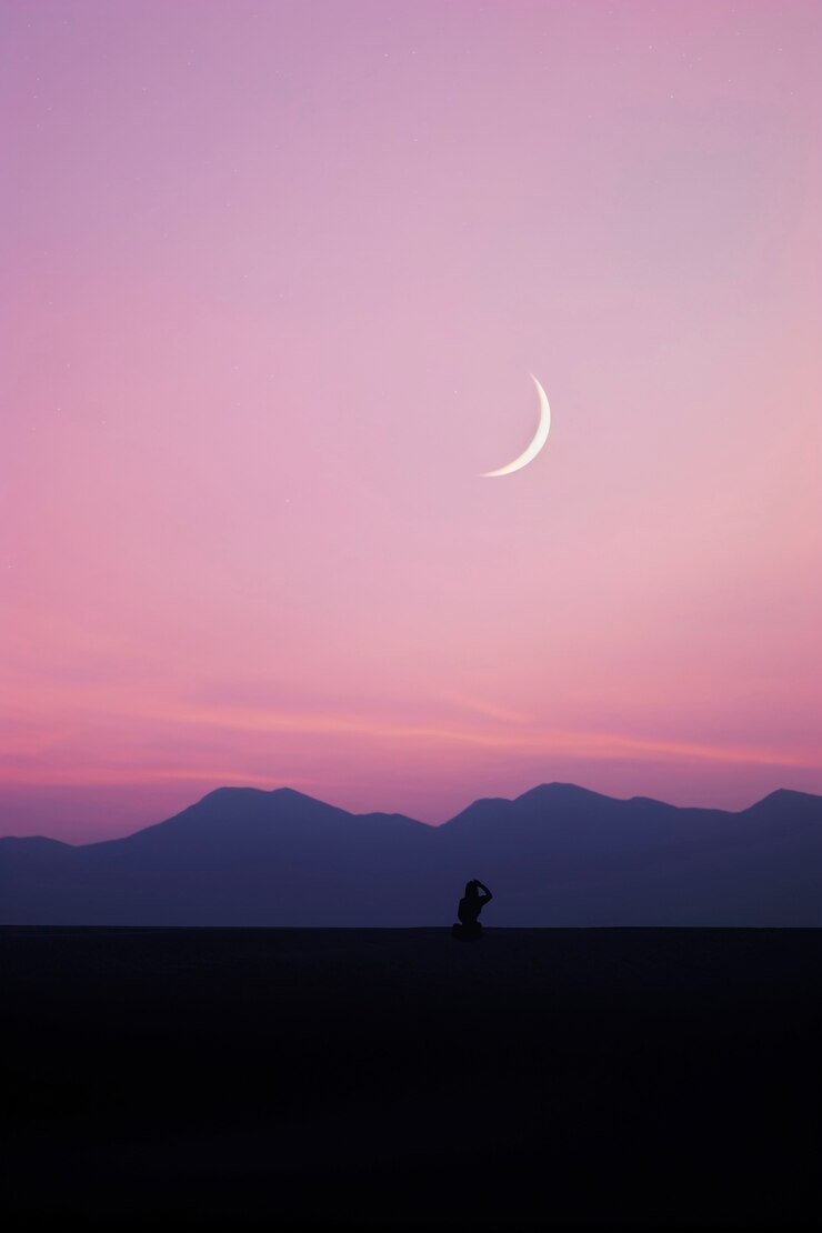 Free Photo digital art style sky landscape with moon