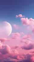 Free photo digital art style sky landscape with moon