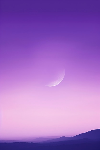 달이 있는 디지털 아트 스타일의 하늘 풍경