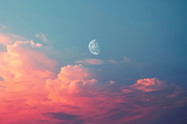 Free photo digital art style sky landscape with moon