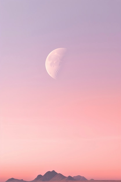 Free photo digital art style sky landscape with moon