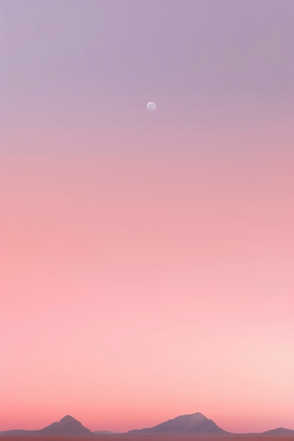 Digital art style sky landscape with moon