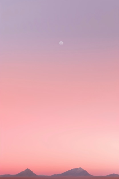 デジタル アート スタイルの月のある空の風景