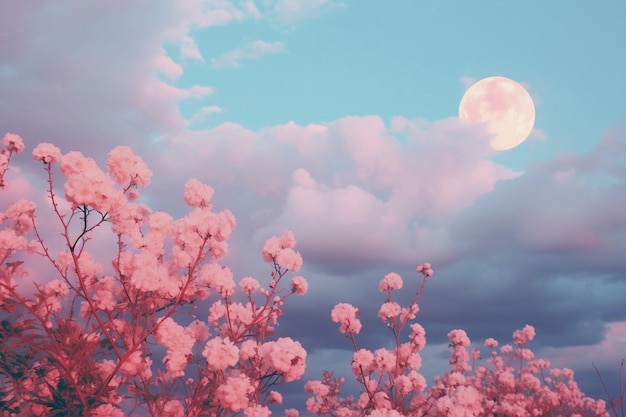 Free photo digital art style sky landscape with moon