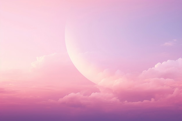 Digital art style sky landscape with moon