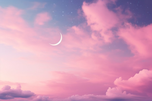 Free photo digital art style sky landscape with moon