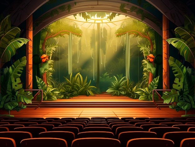 Free photo digital art style theatre stage