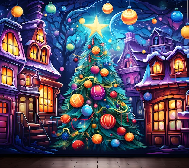 Free photo digital art style traditional christmas scene