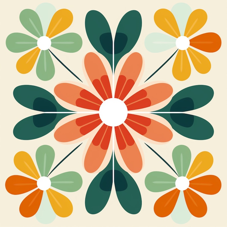 Free Photo digital art with organic floral shapes