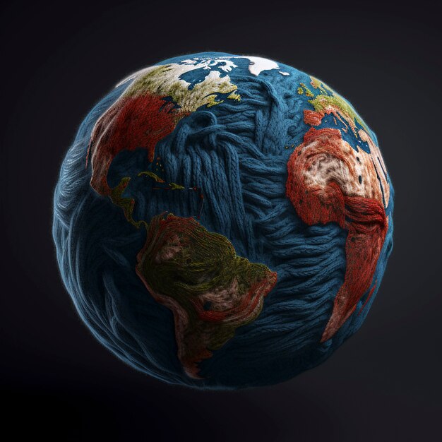 Digital art with planet earth