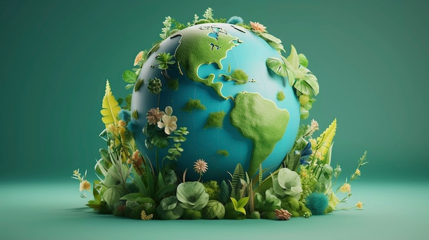 Digital art with planet earth