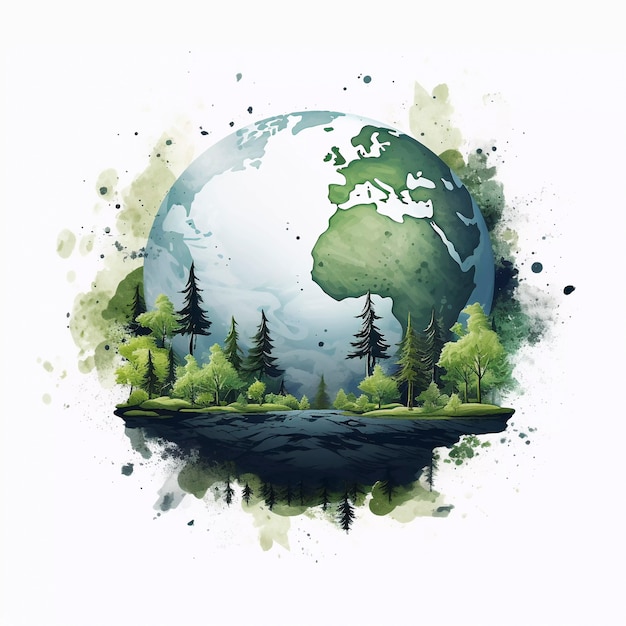 Free photo digital art with planet earth