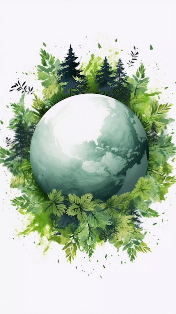 Digital art with planet earth