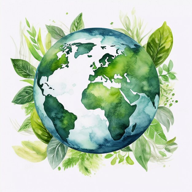 Digital art with planet earth