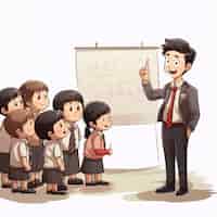 Free photo digital art of young students attending school